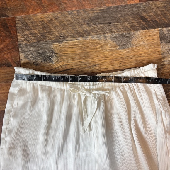 Chelsea And Violet Satin toasted ivory Wide Leg Draw String Pants - Picture 6 of 8